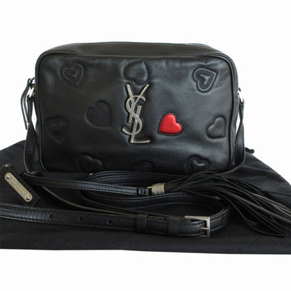 Saint Laurent Loulou, Black, Leather, shoulder