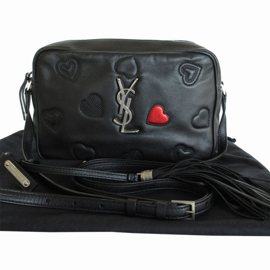 Saint Laurent Loulou, Black, Leather, shoulder