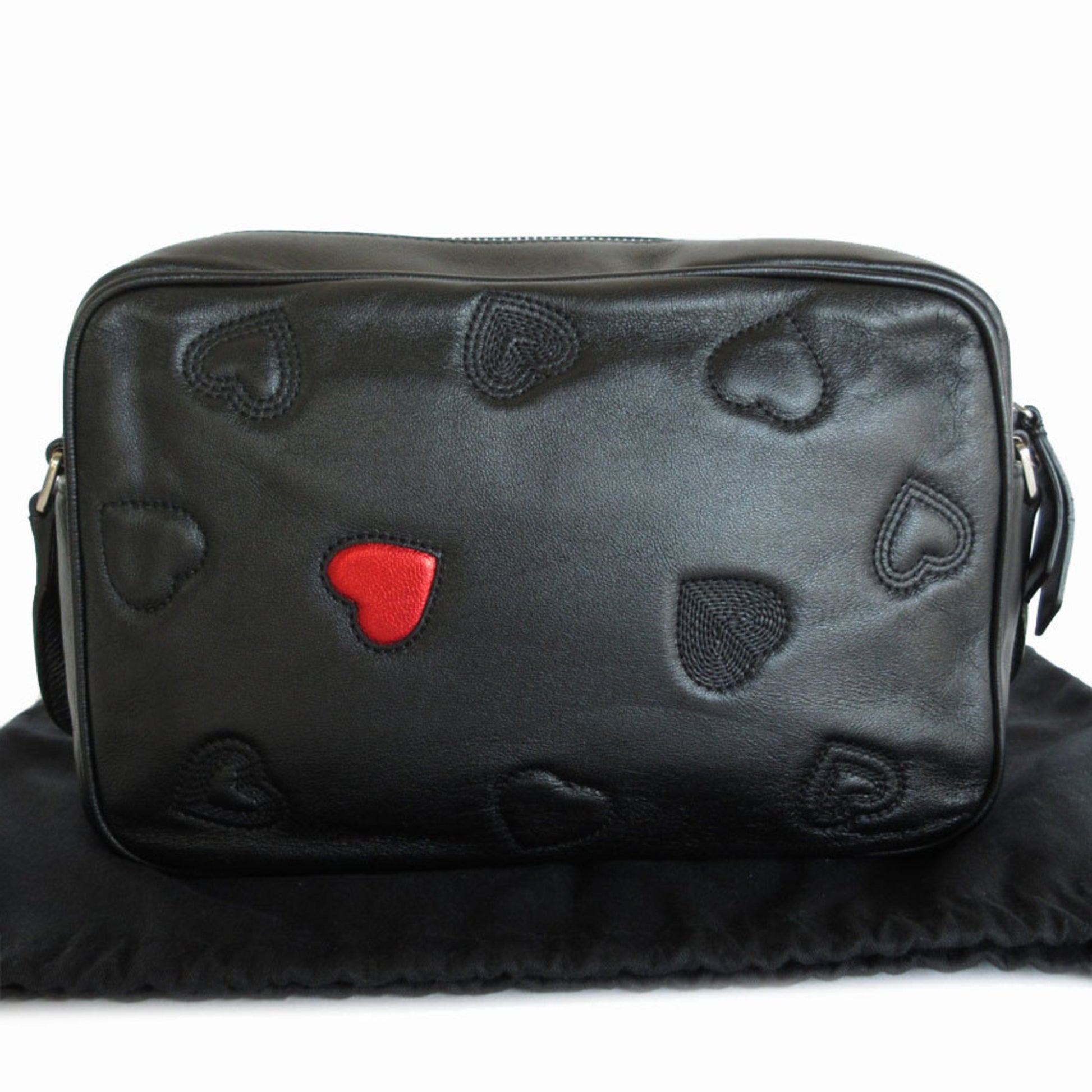 Saint Laurent Loulou, Black, Leather, shoulder