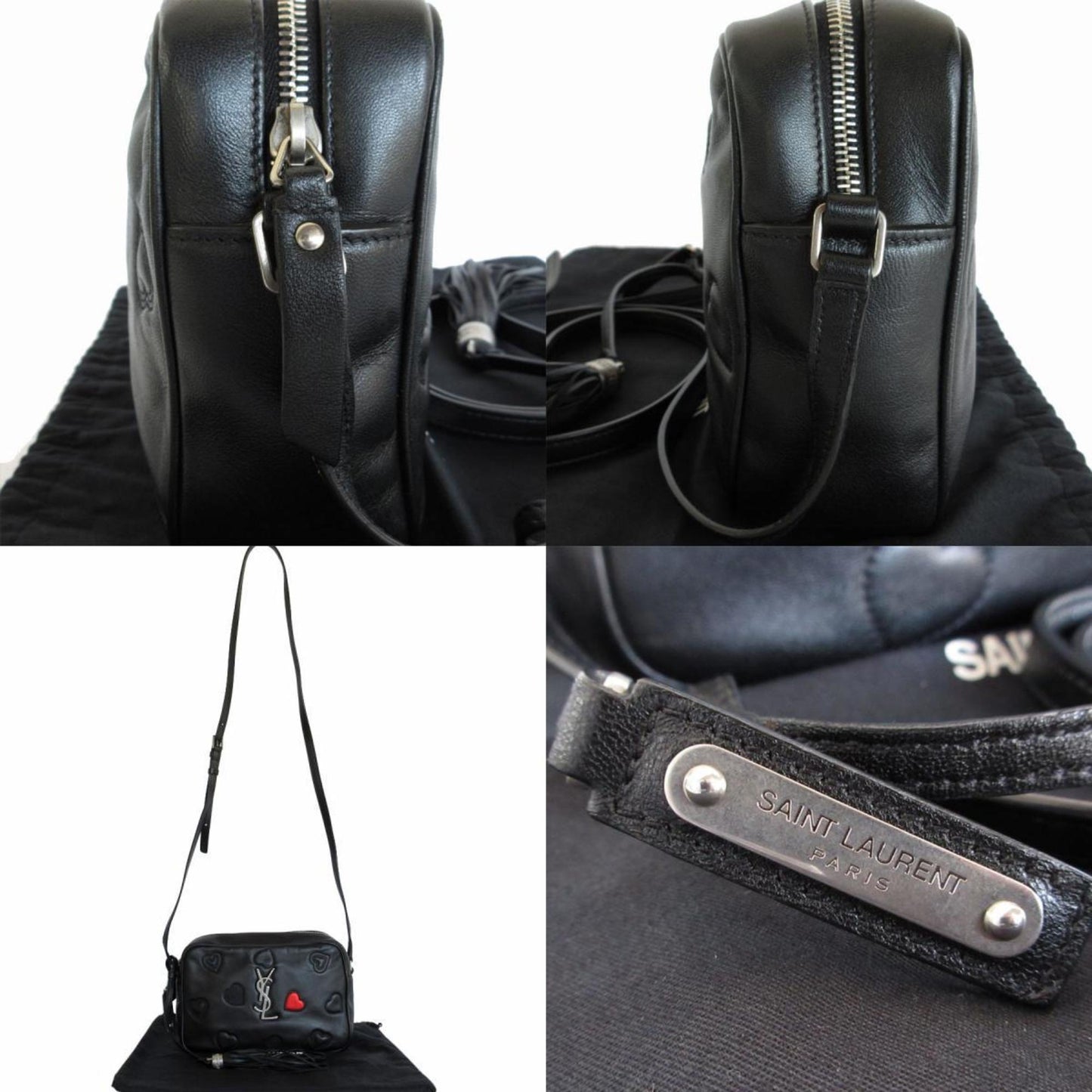 Saint Laurent Loulou, Black, Leather, shoulder