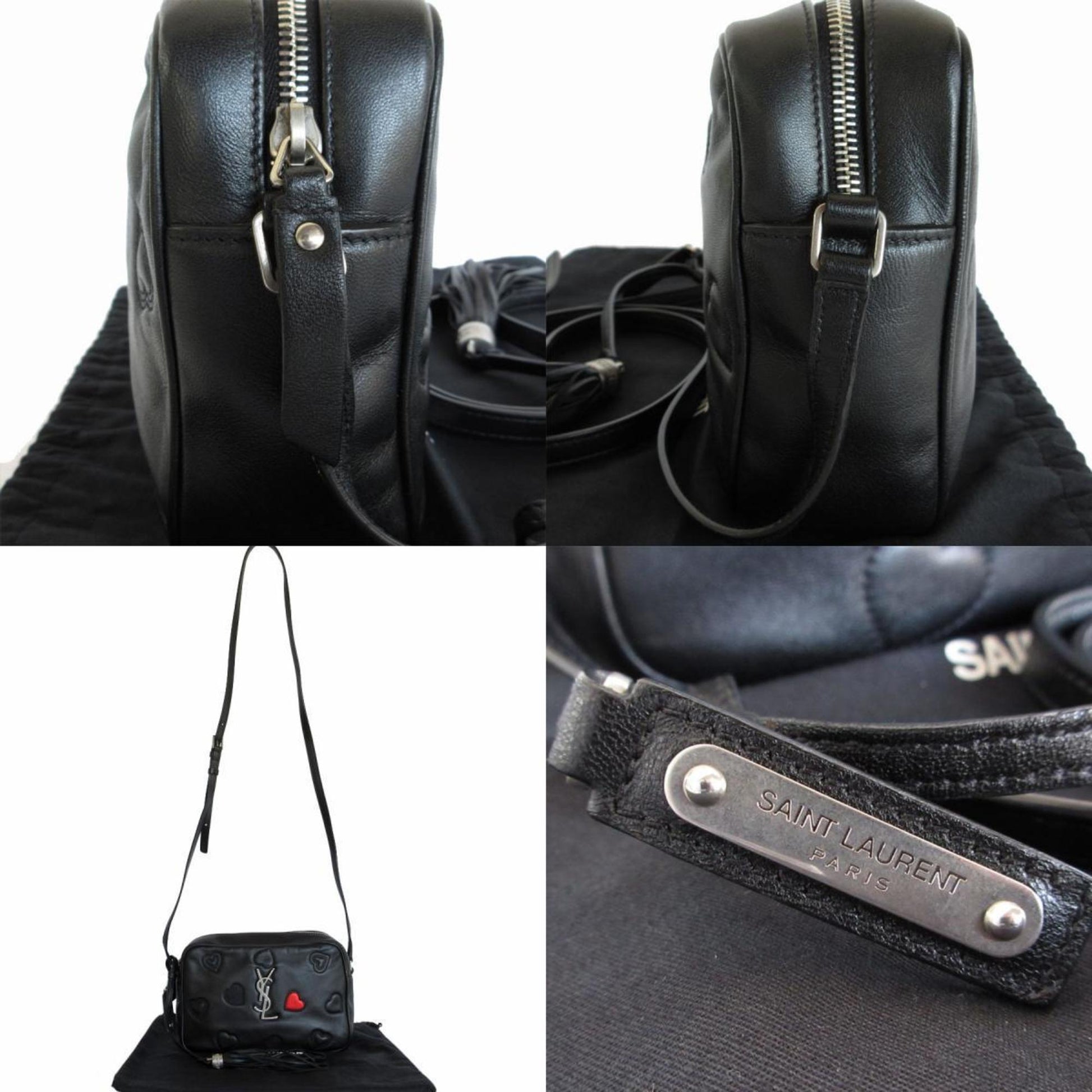 Saint Laurent Loulou, Black, Leather, shoulder