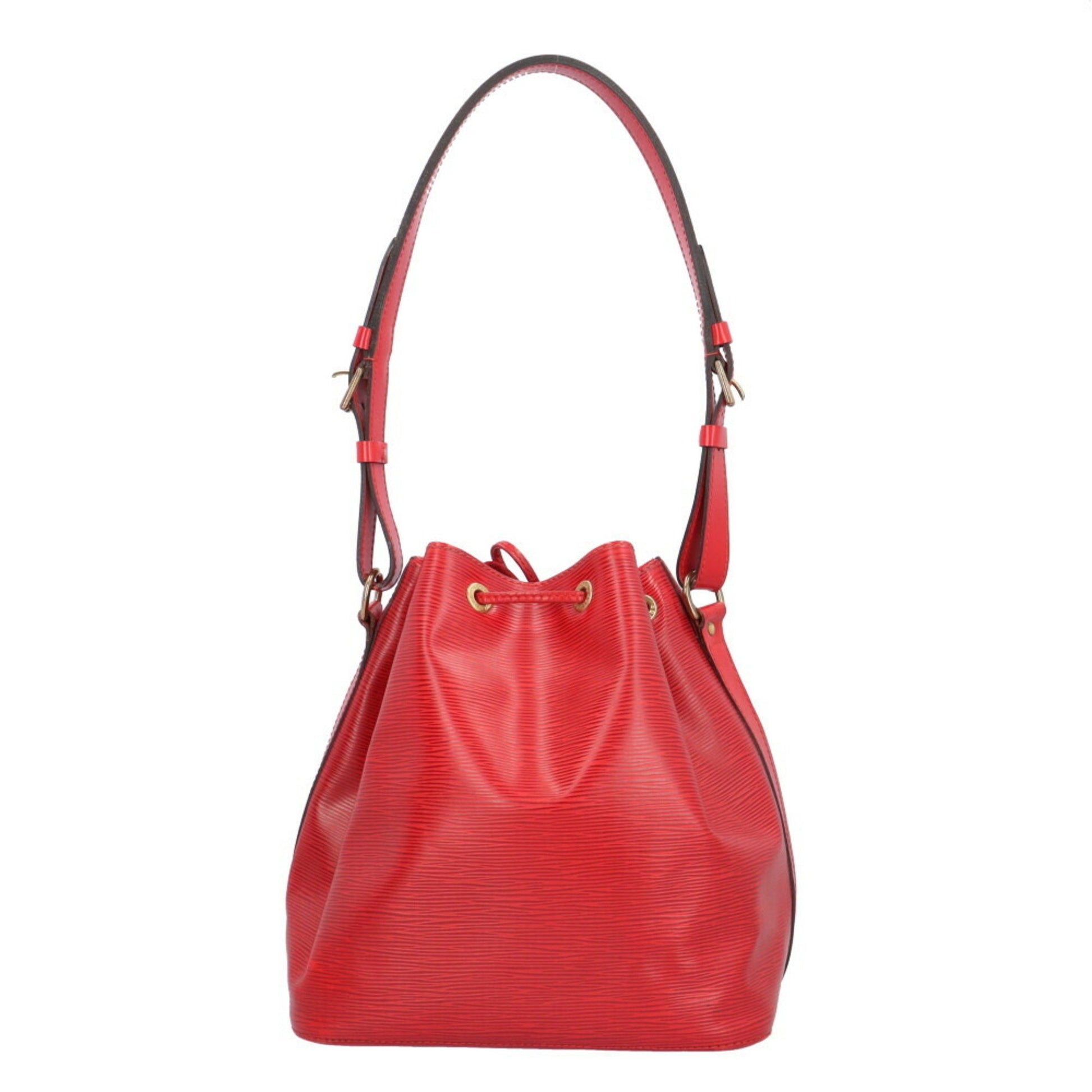 Louis Vuitton Noé, Red, Leather, shoulder
