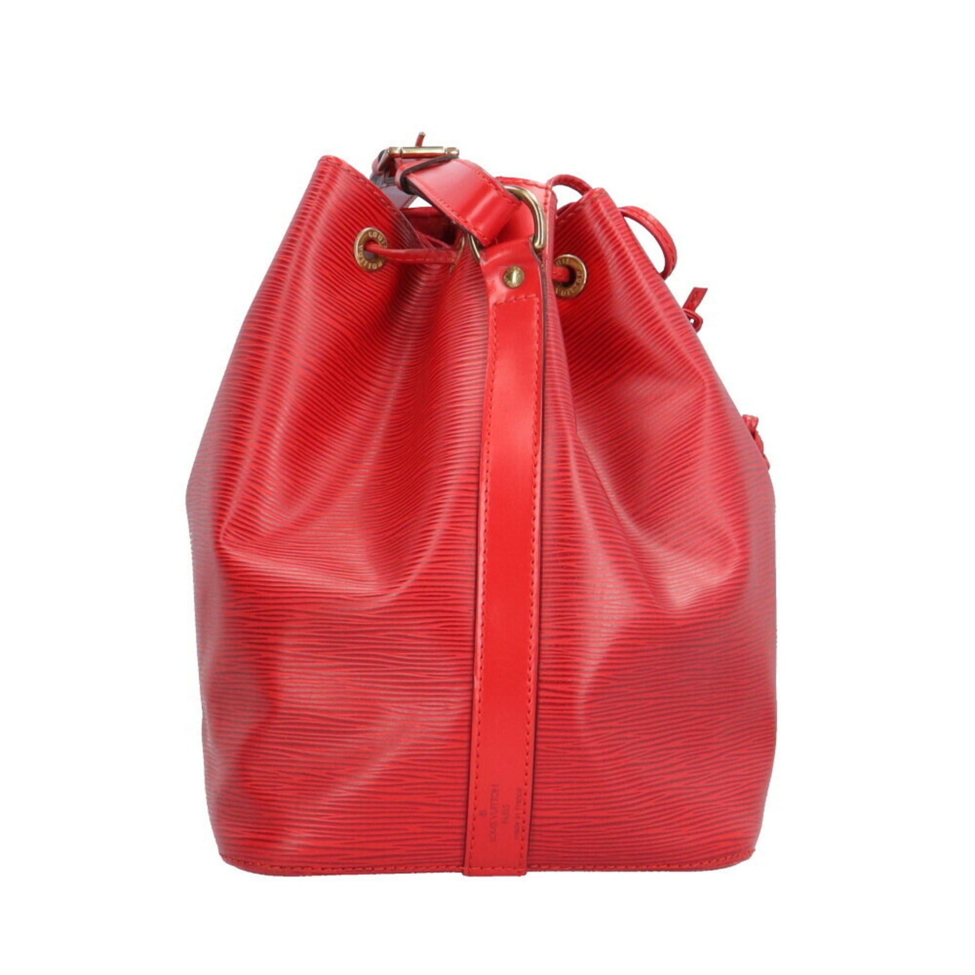 Louis Vuitton Noé, Red, Leather, shoulder