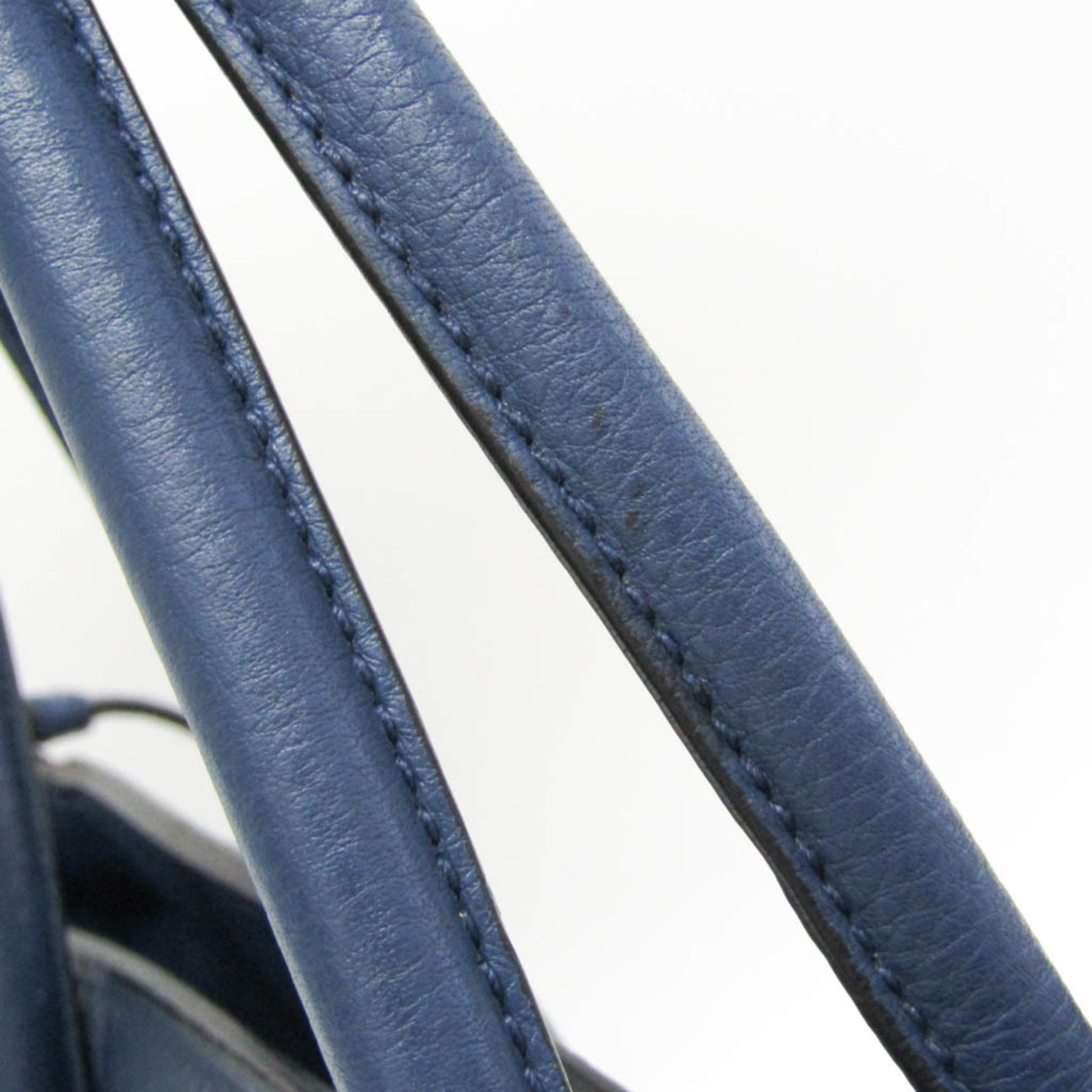 Prada Vitello phenix, Blue, Leather, tote