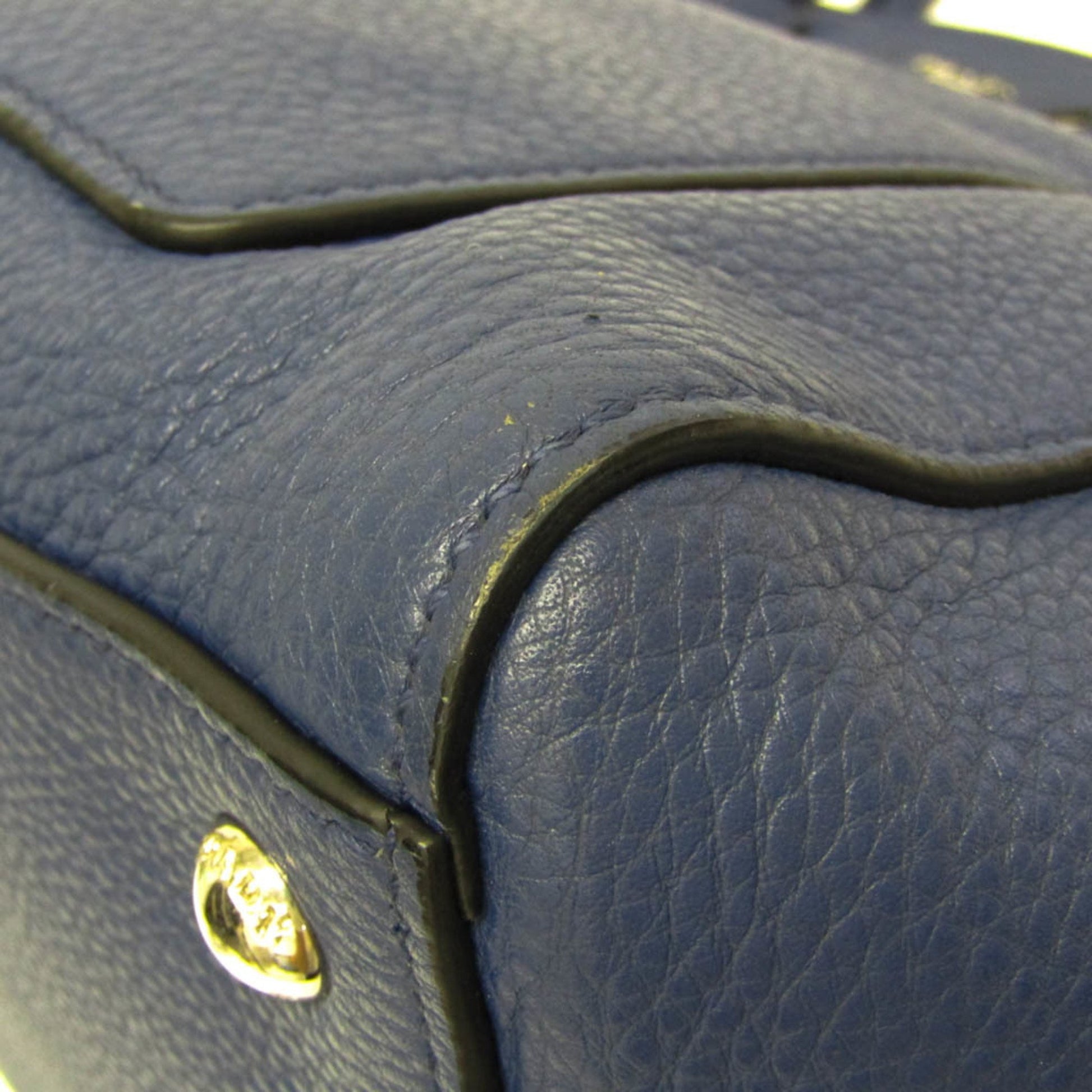 Prada Vitello phenix, Blue, Leather, tote