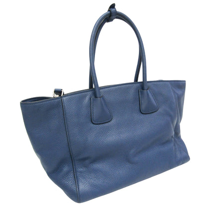 Prada Vitello phenix, Blue, Leather, tote