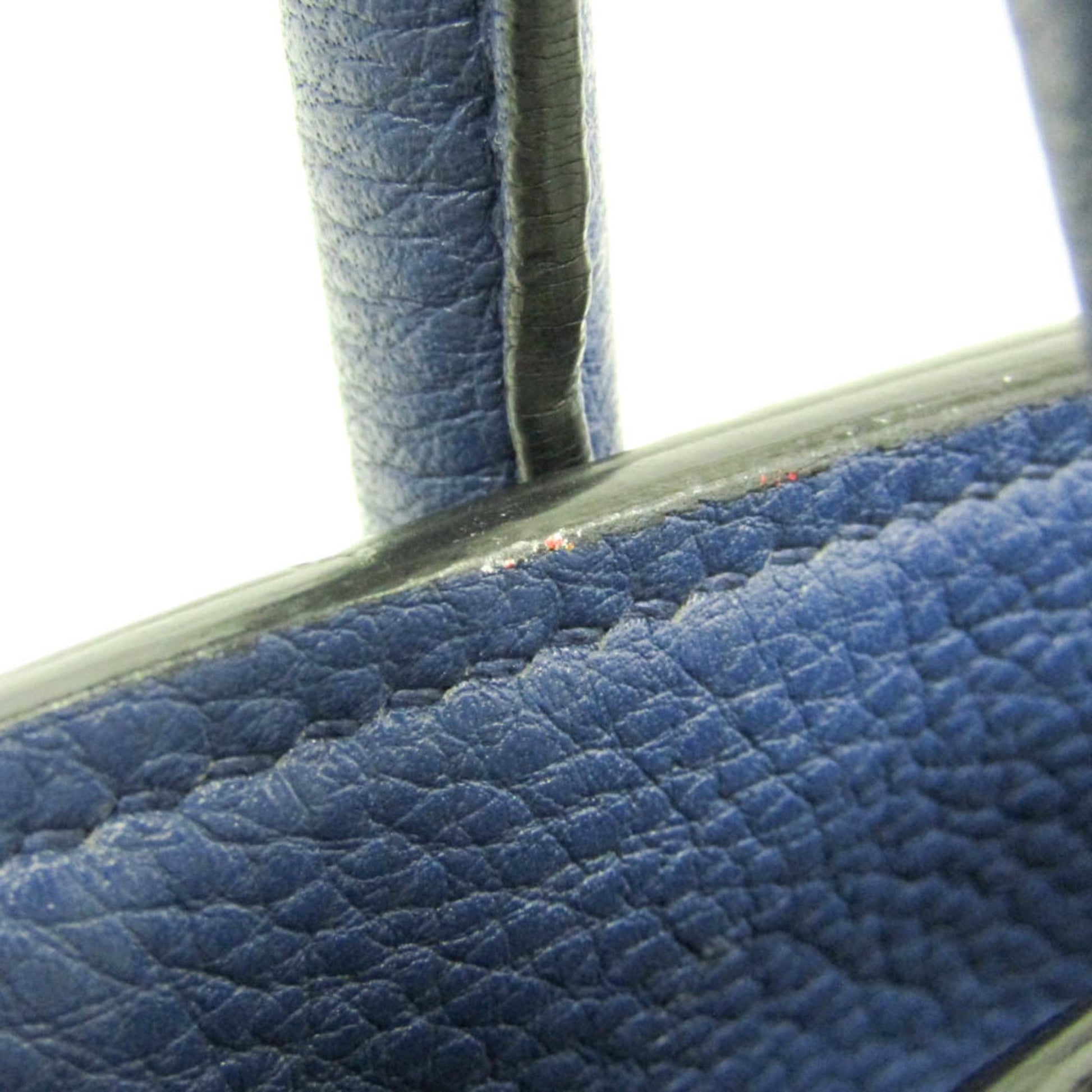 Prada Vitello phenix, Blue, Leather, tote