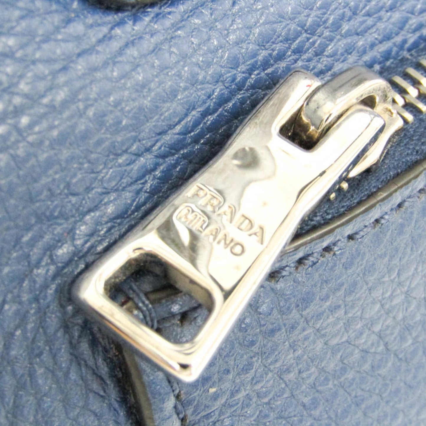 Prada Vitello phenix, Blue, Leather, tote