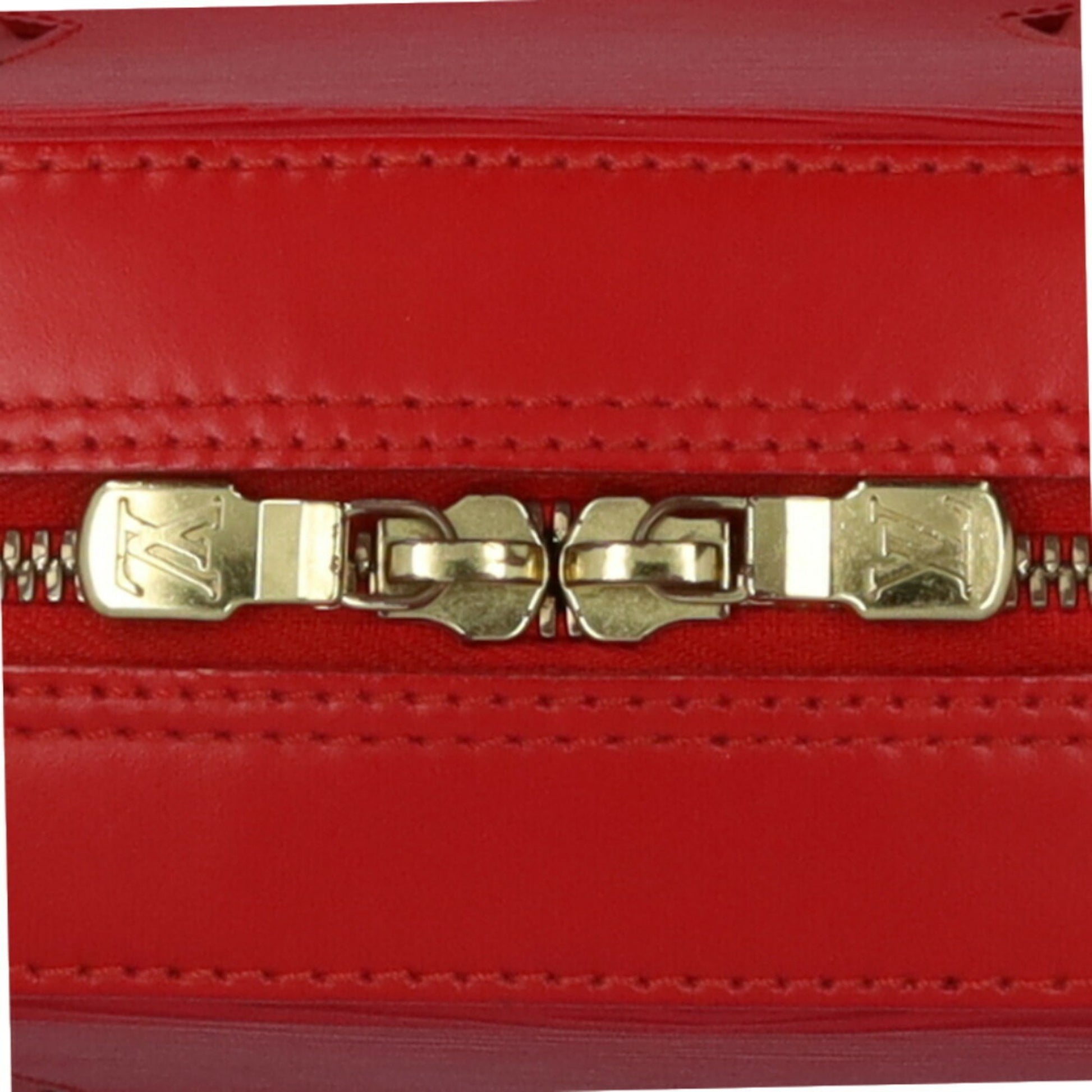 Louis Vuitton Sablon, Red, Leather, handbag