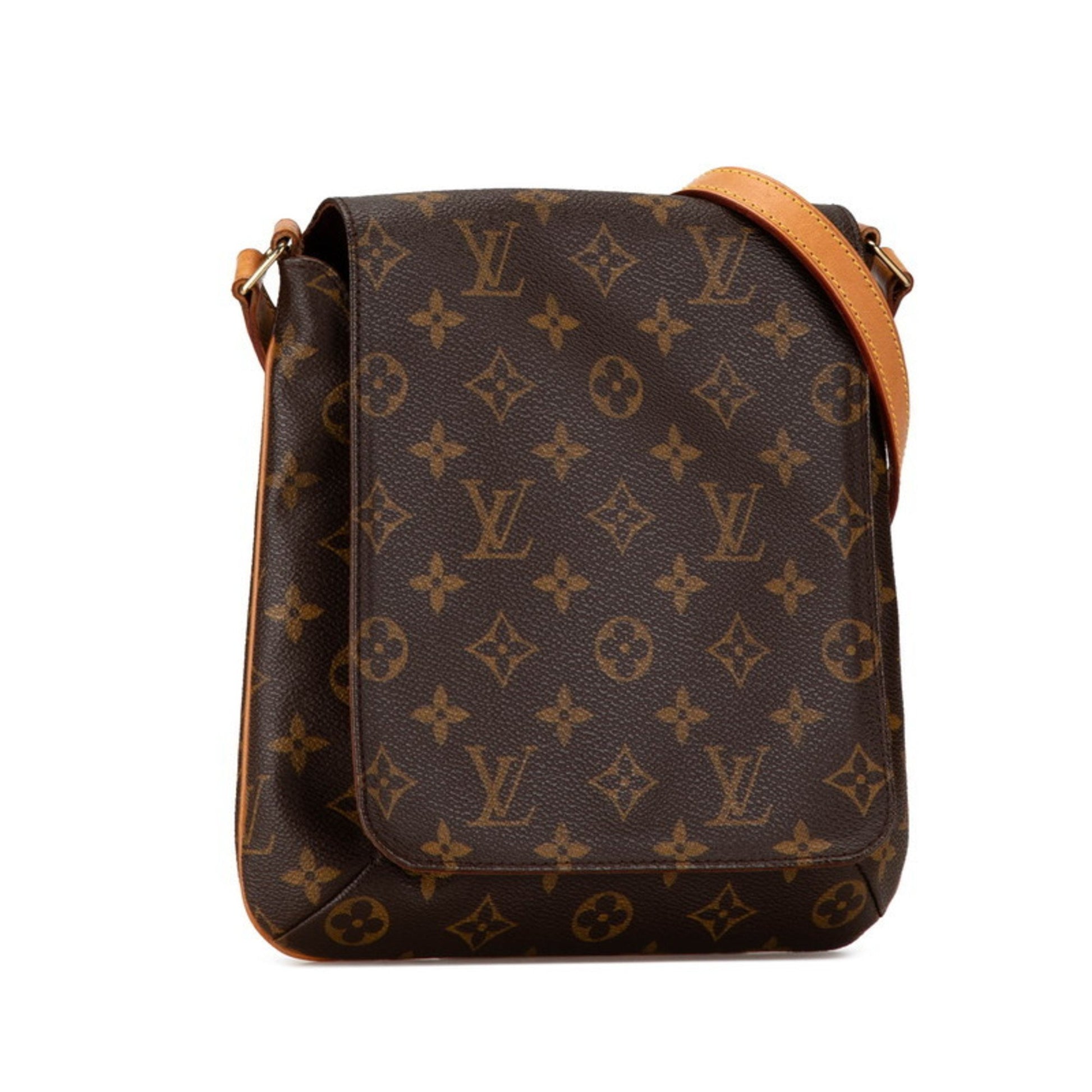 Louis Vuitton Musette Salsa, Brown, Canvas, shoulder