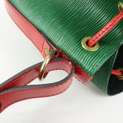Louis Vuitton Bicolor Petit Noe Epi Leather, Green, Leather, Handbag