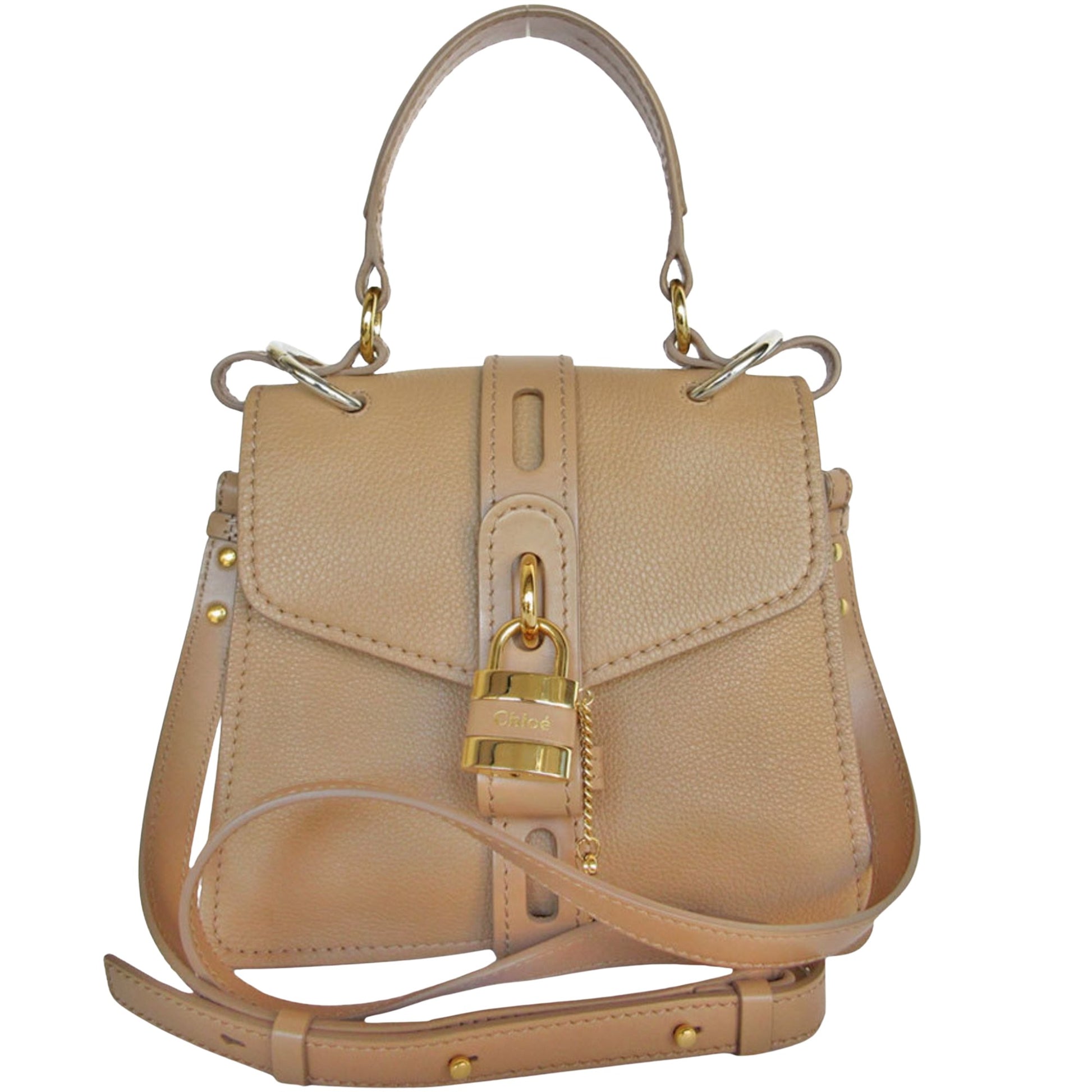 Chloé Aby, Beige, Leather, handbag