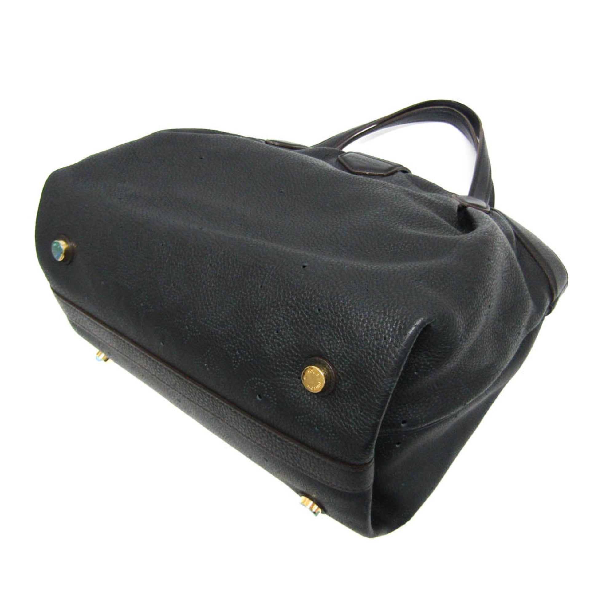 Louis Vuitton Mahina, Black, Leather, handbag