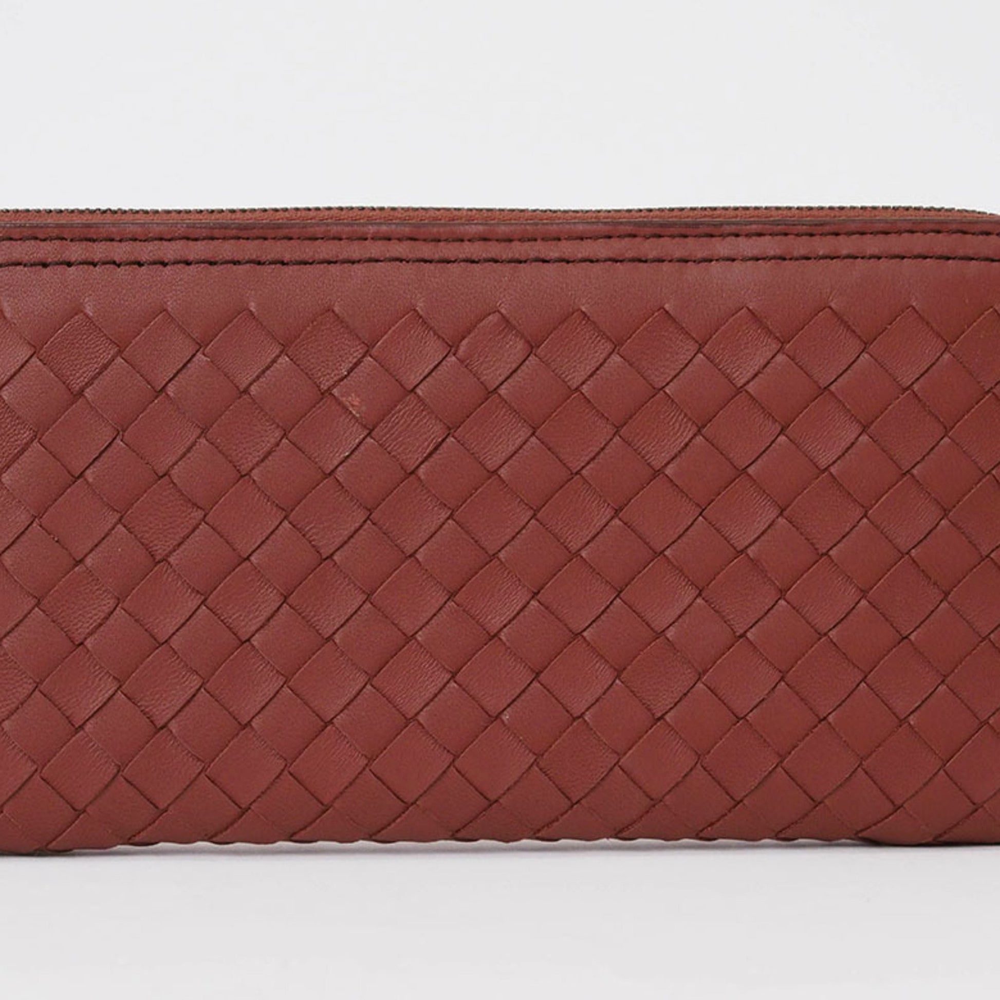 Bottega Veneta Intrecciato, Red, Leather, wallet