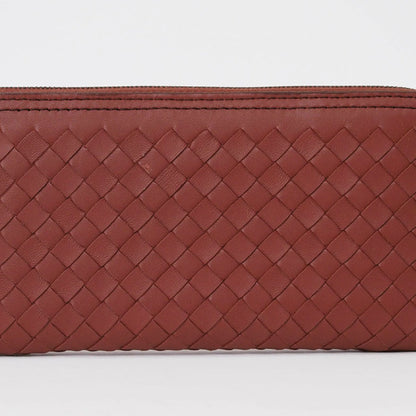Bottega Veneta Intrecciato, Red, Leather, wallet