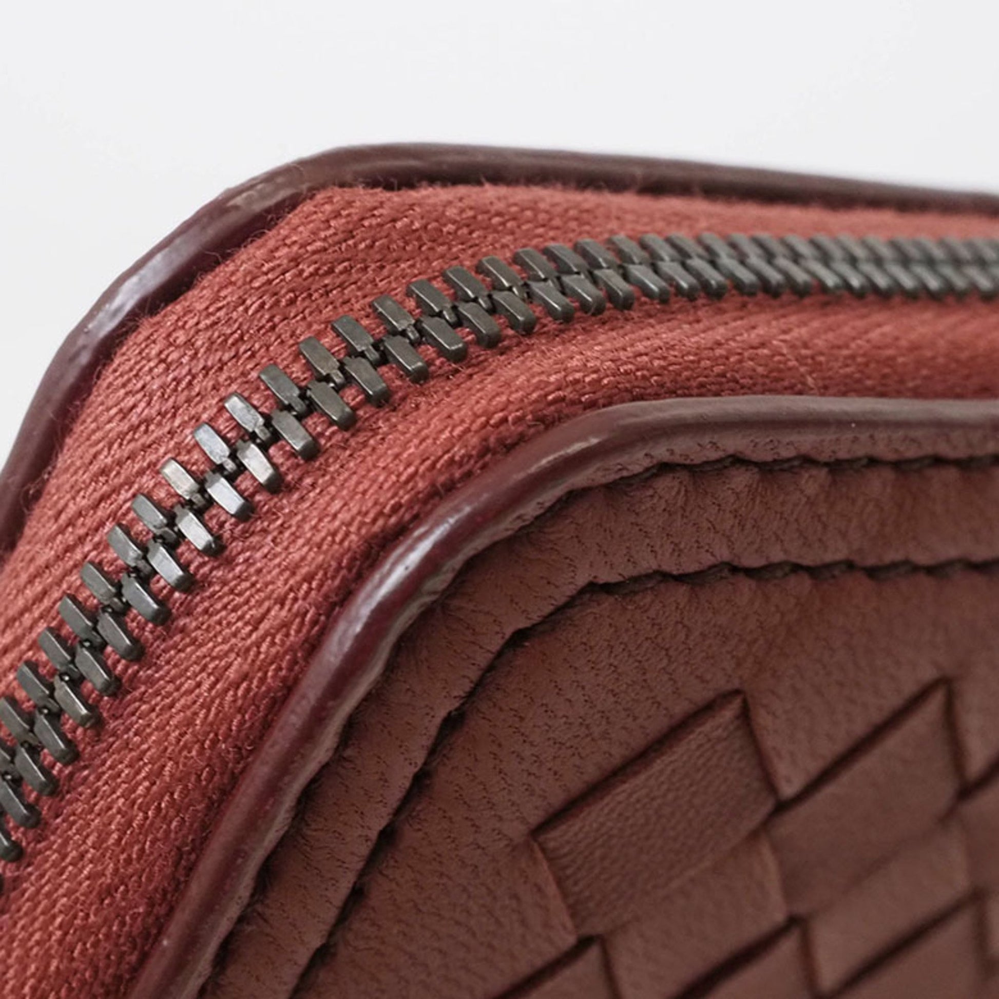 Bottega Veneta Intrecciato, Red, Leather, wallet