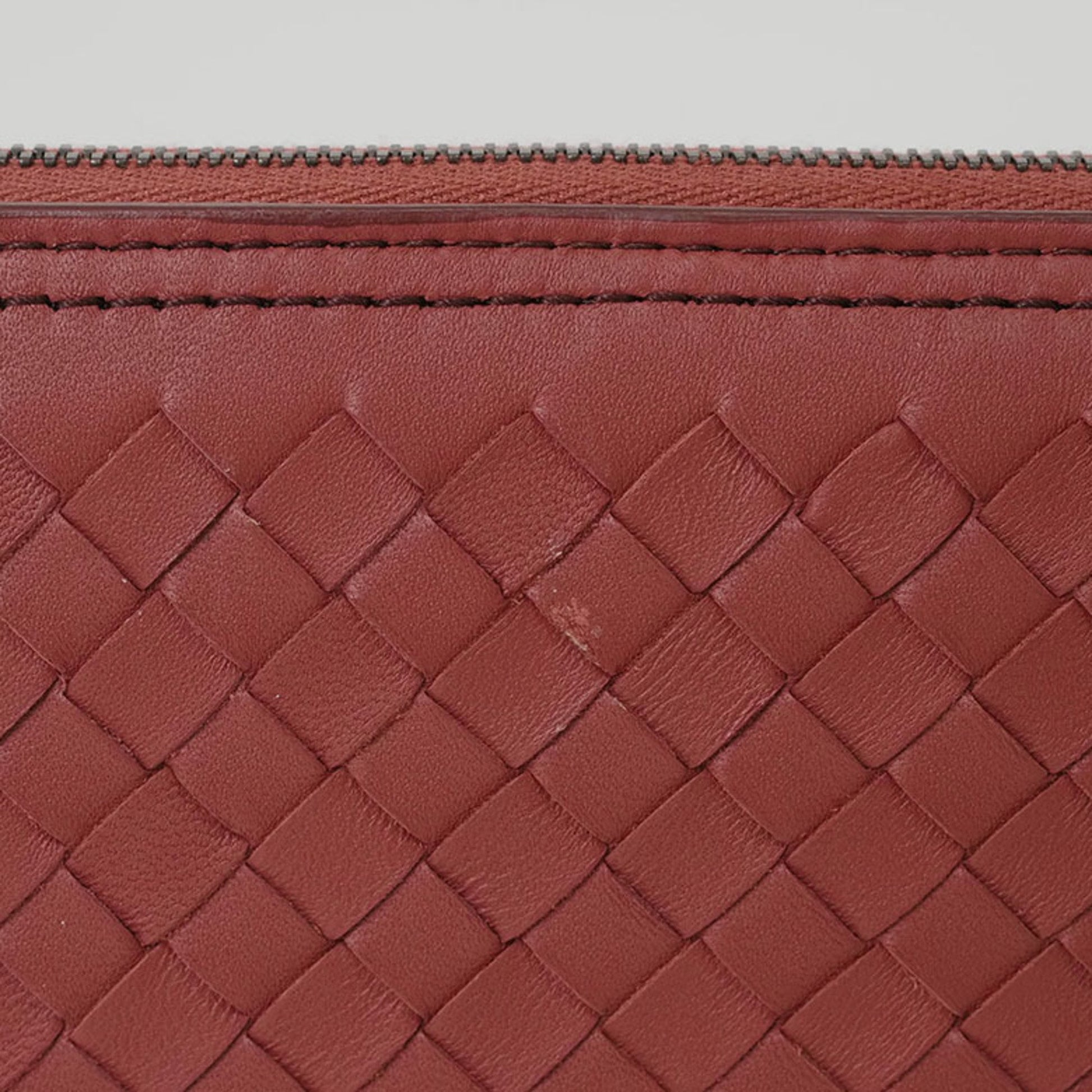 Bottega Veneta Intrecciato, Red, Leather, wallet