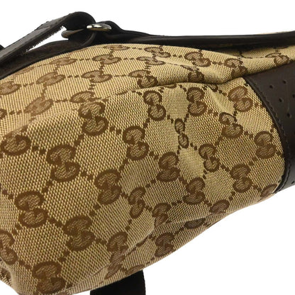 Gucci Buckle Messenger GG Canvas, Beige, Canvas, Handbag