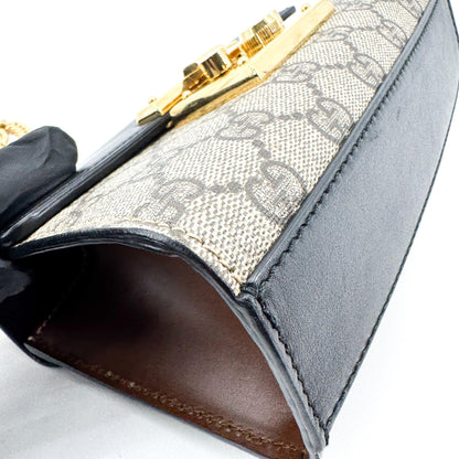 Gucci Padlock GG Coated Canvas and Leather, Brown, Canvas, Shoulder Bag
