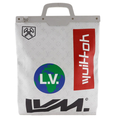 Louis Vuitton Flat Vertical, Grey, Canvas, tote