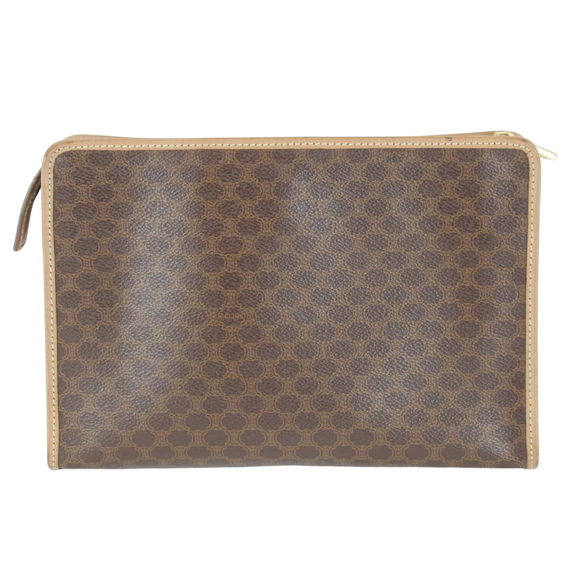 Céline Triomphe, Brown, Canvas, clutch