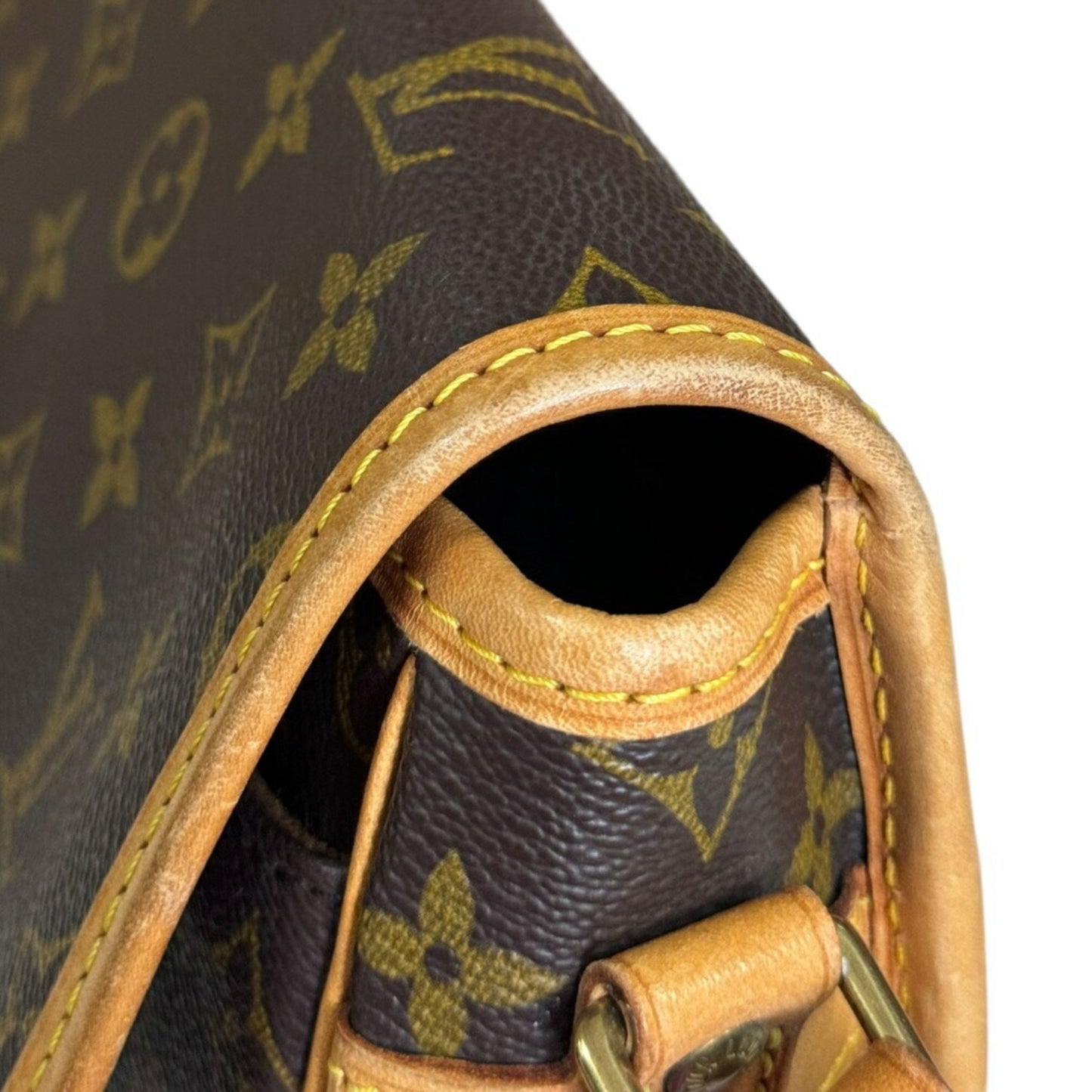 Louis Vuitton Sologne, Brown, Canvas, shoulder
