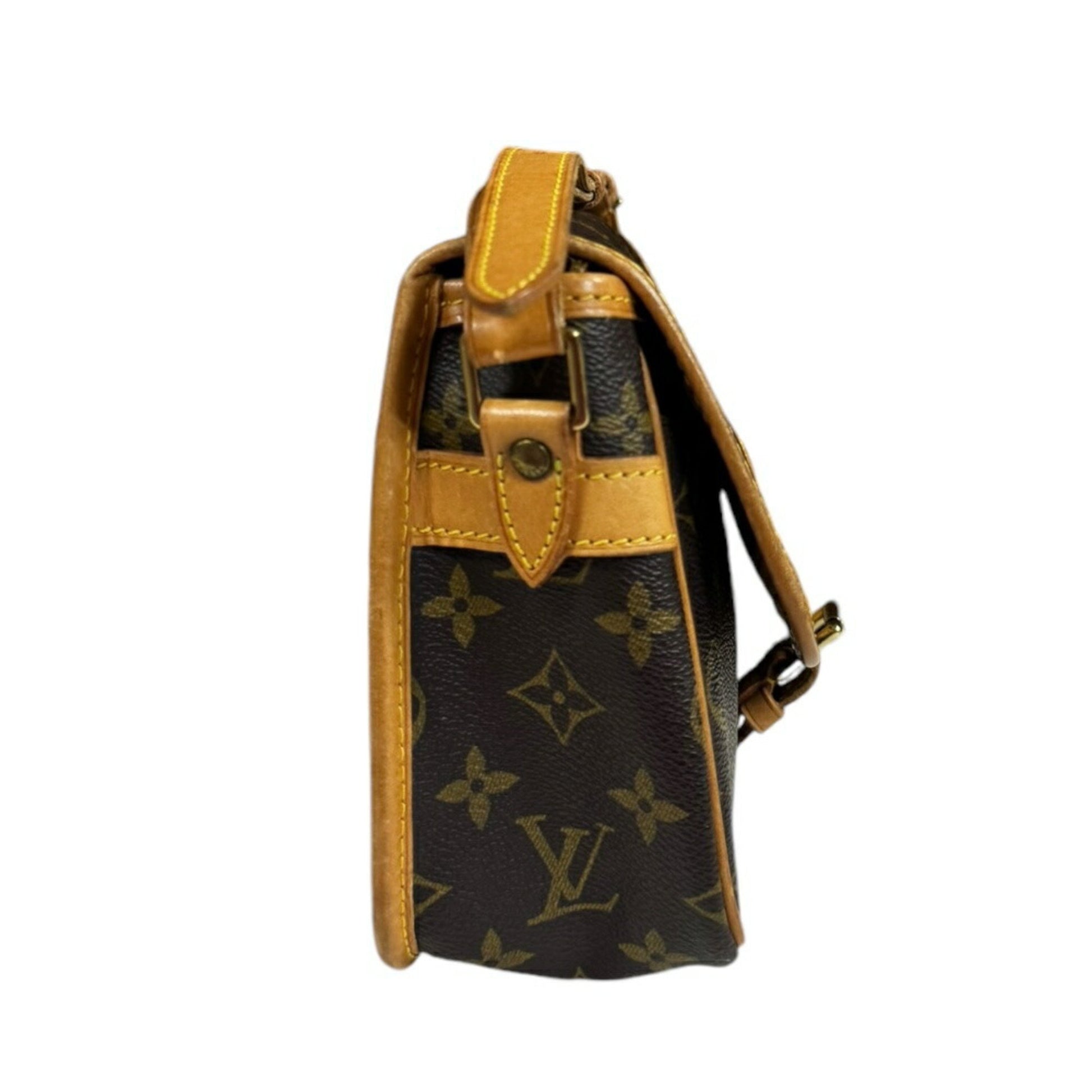 Louis Vuitton Sologne, Brown, Canvas, shoulder