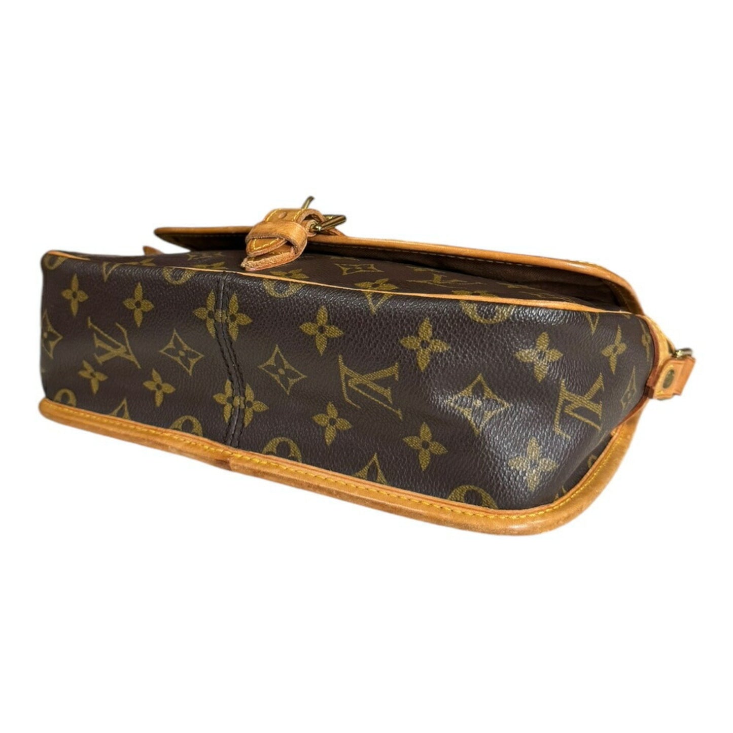 Louis Vuitton Sologne, Brown, Canvas, shoulder