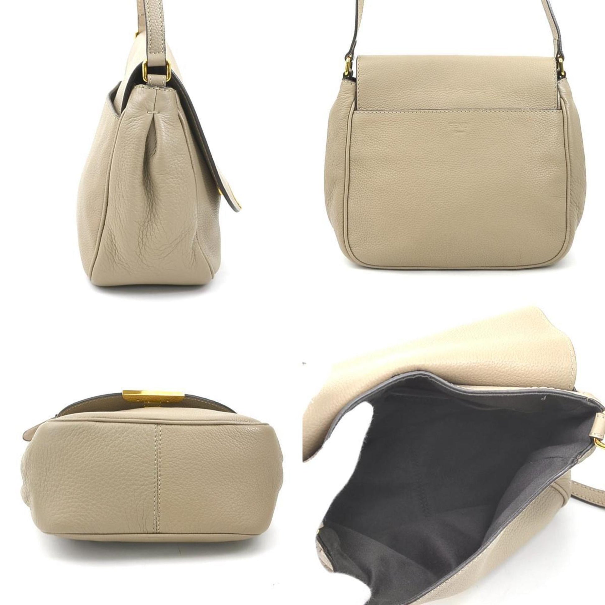 Fendi, Beige, Leather, shoulder