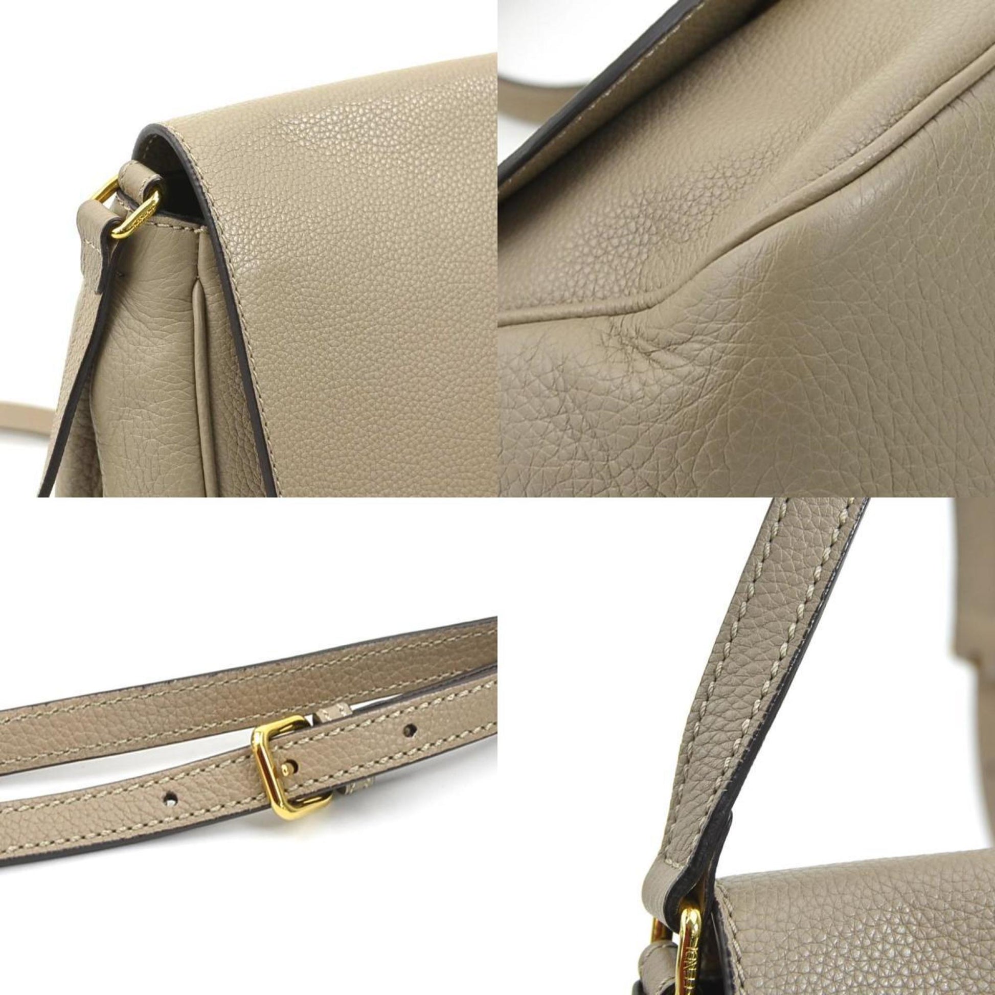 Fendi, Beige, Leather, shoulder