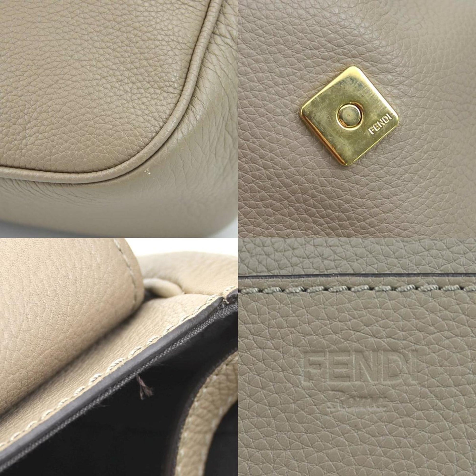 Fendi, Beige, Leather, shoulder