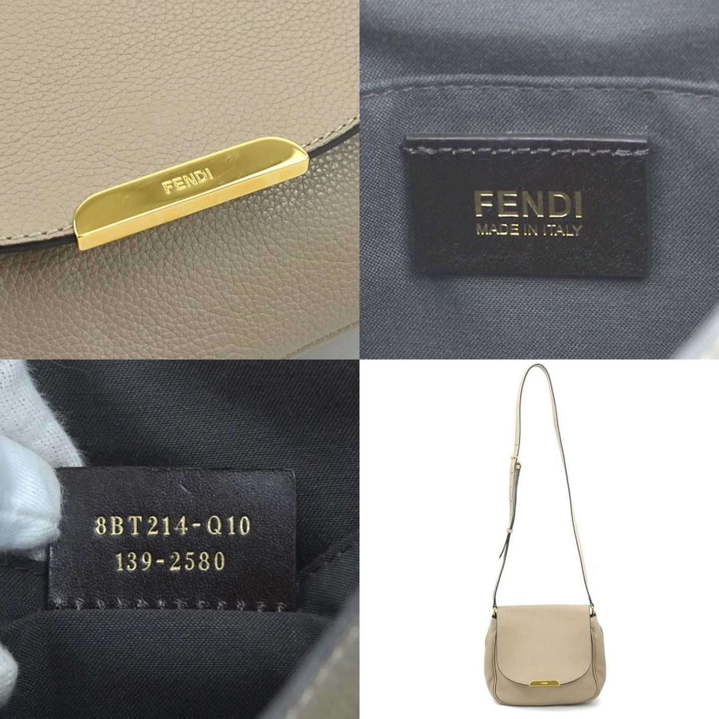 Fendi, Beige, Leather, shoulder