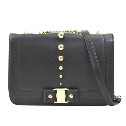 Salvatore Ferragamo Vara, Black, Leather, shoulder