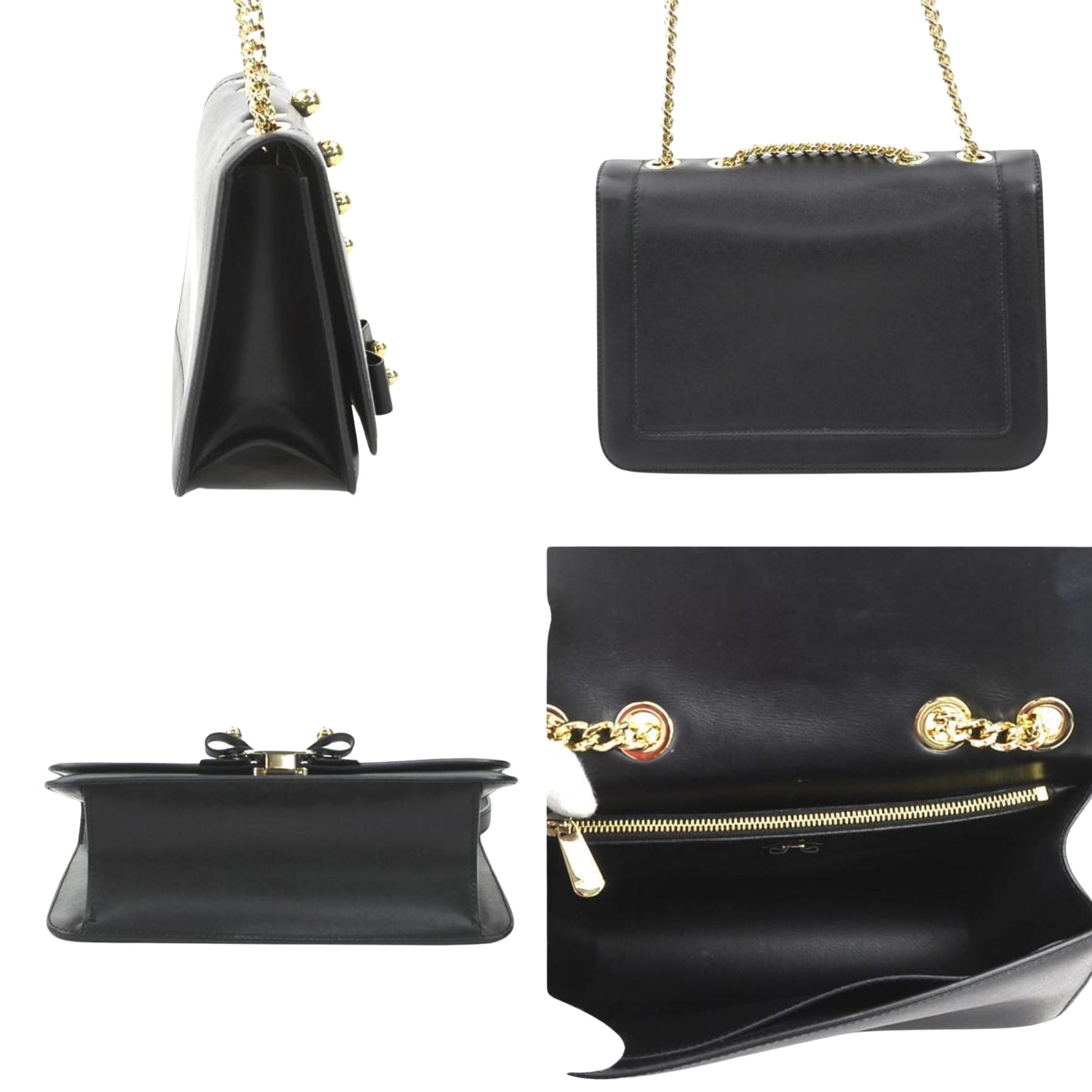 Salvatore Ferragamo Vara, Black, Leather, shoulder