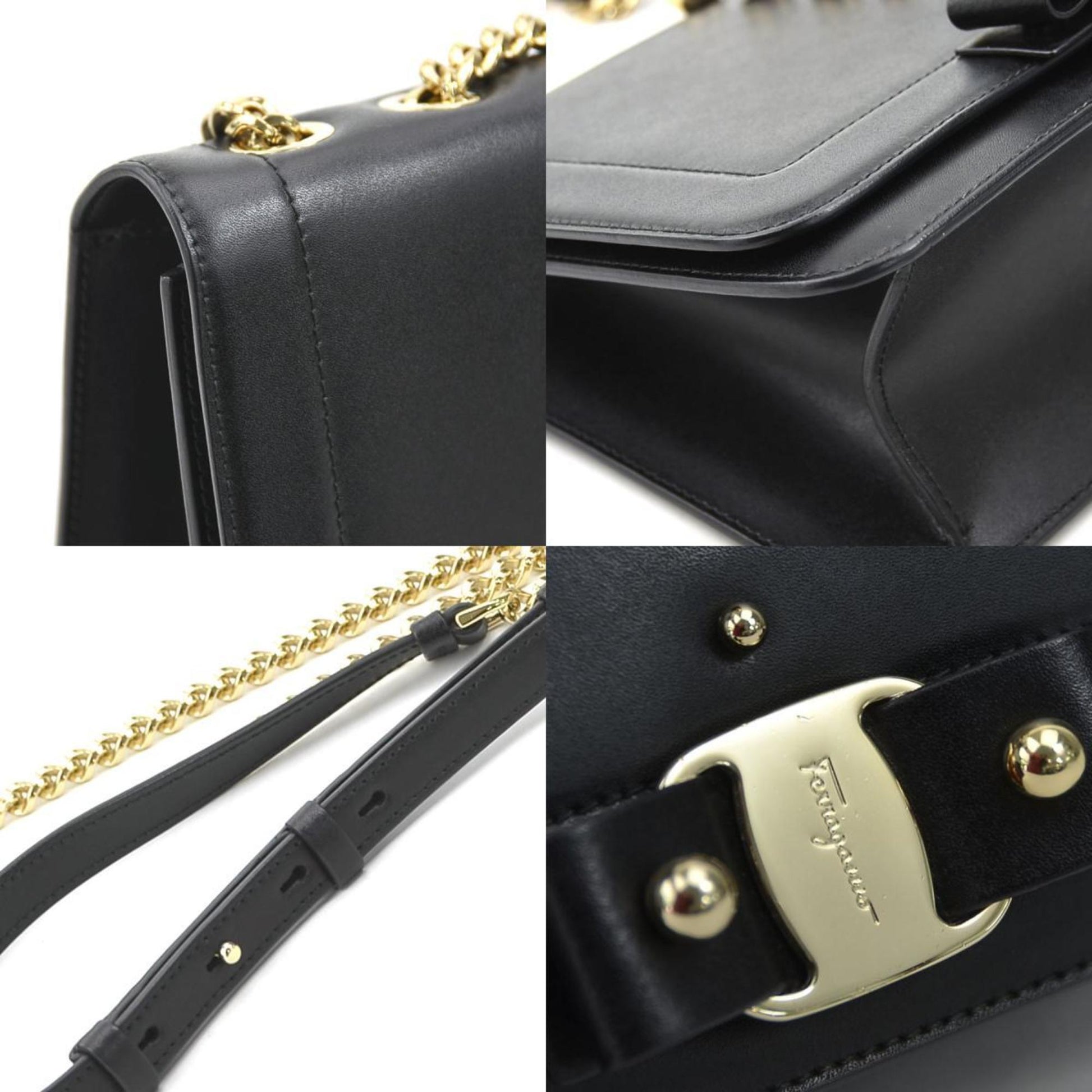 Salvatore Ferragamo Vara, Black, Leather, shoulder