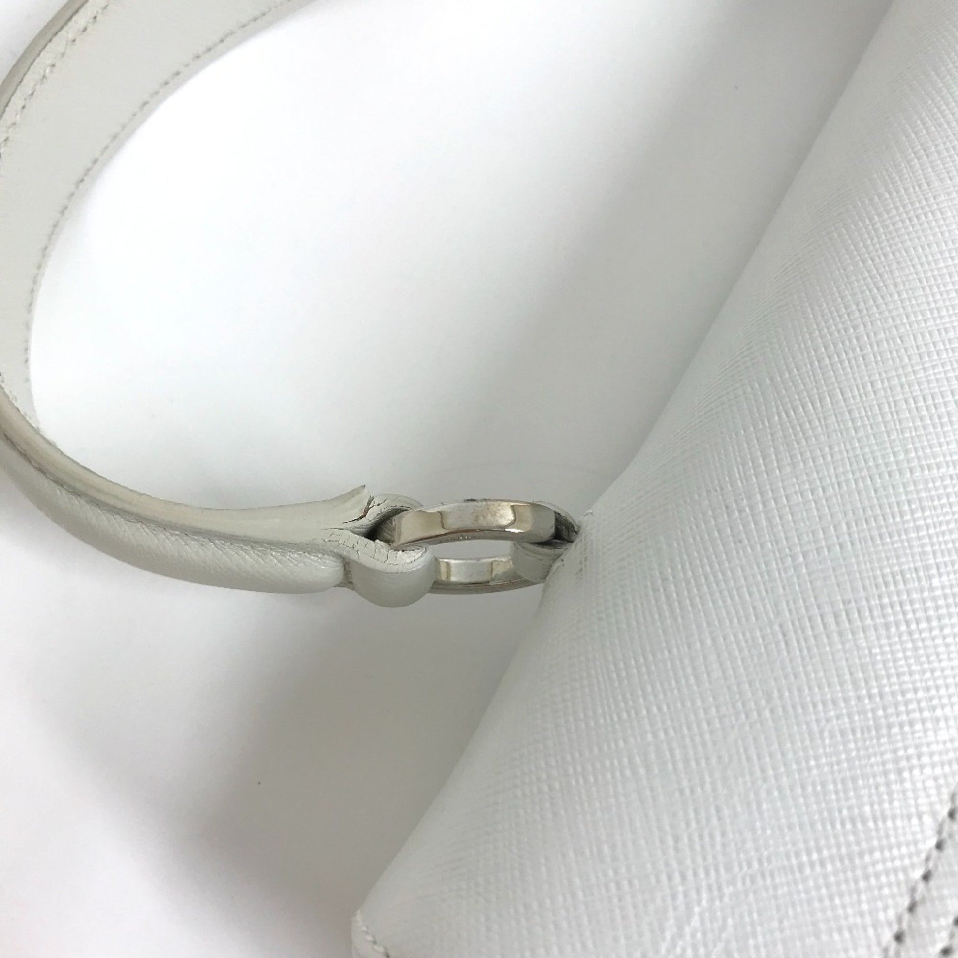 Salvatore Ferragamo Gancini, White, Leather, handbag