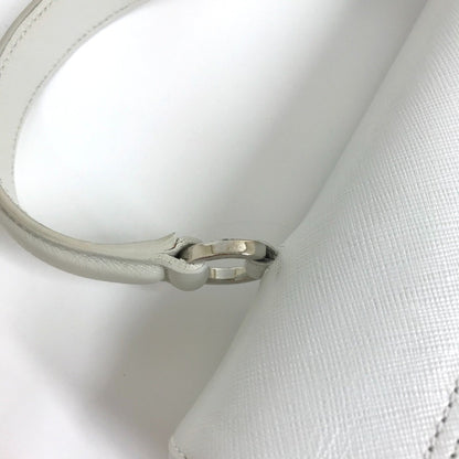 Salvatore Ferragamo Gancini, White, Leather, handbag