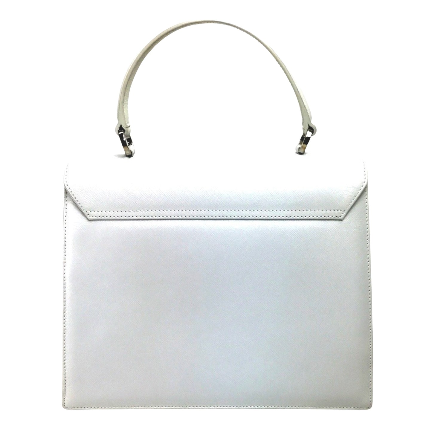 Salvatore Ferragamo Gancini, White, Leather, handbag