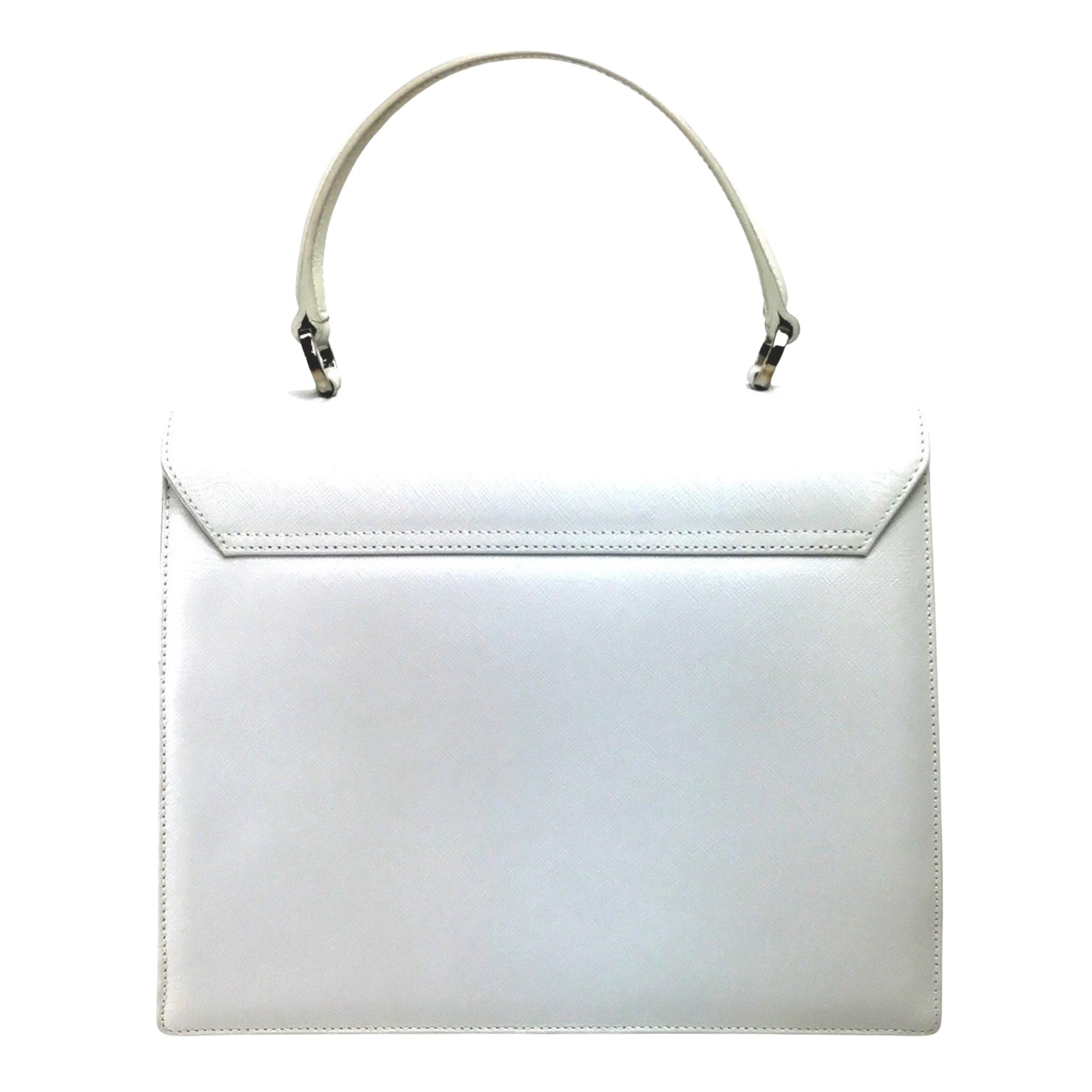 Salvatore Ferragamo Gancini, White, Leather, handbag