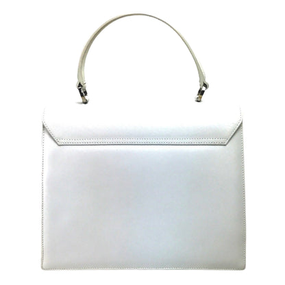 Salvatore Ferragamo Gancini, White, Leather, handbag