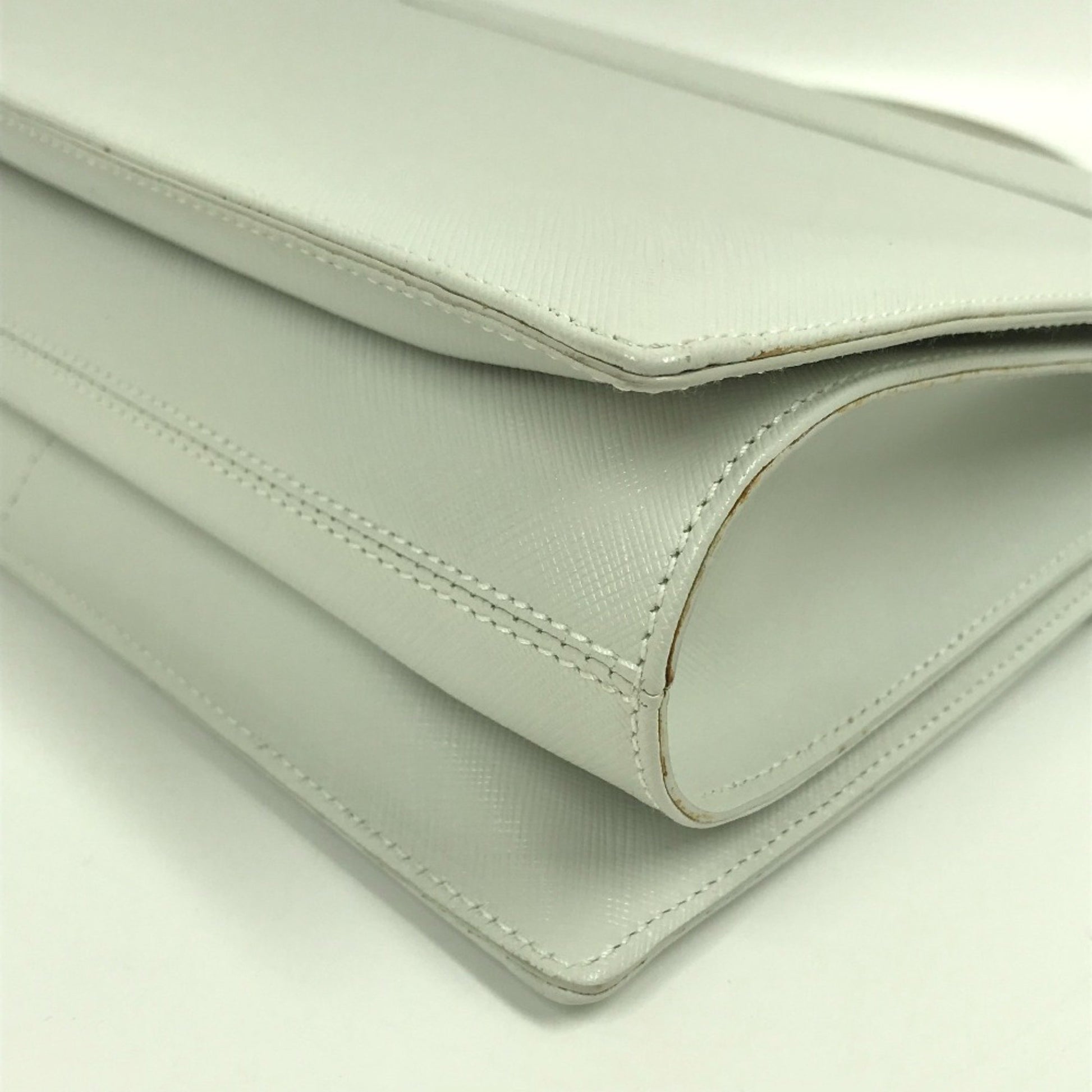 Salvatore Ferragamo Gancini, White, Leather, handbag