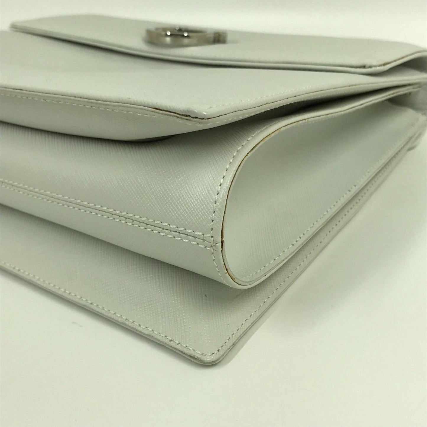 Salvatore Ferragamo Gancini, White, Leather, handbag