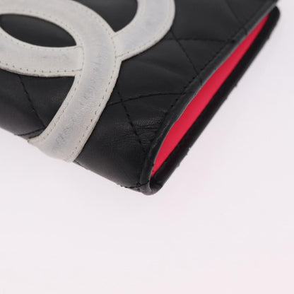 Chanel Cambon Bifold Quilted Calfskin, Black, Leather, Wallet