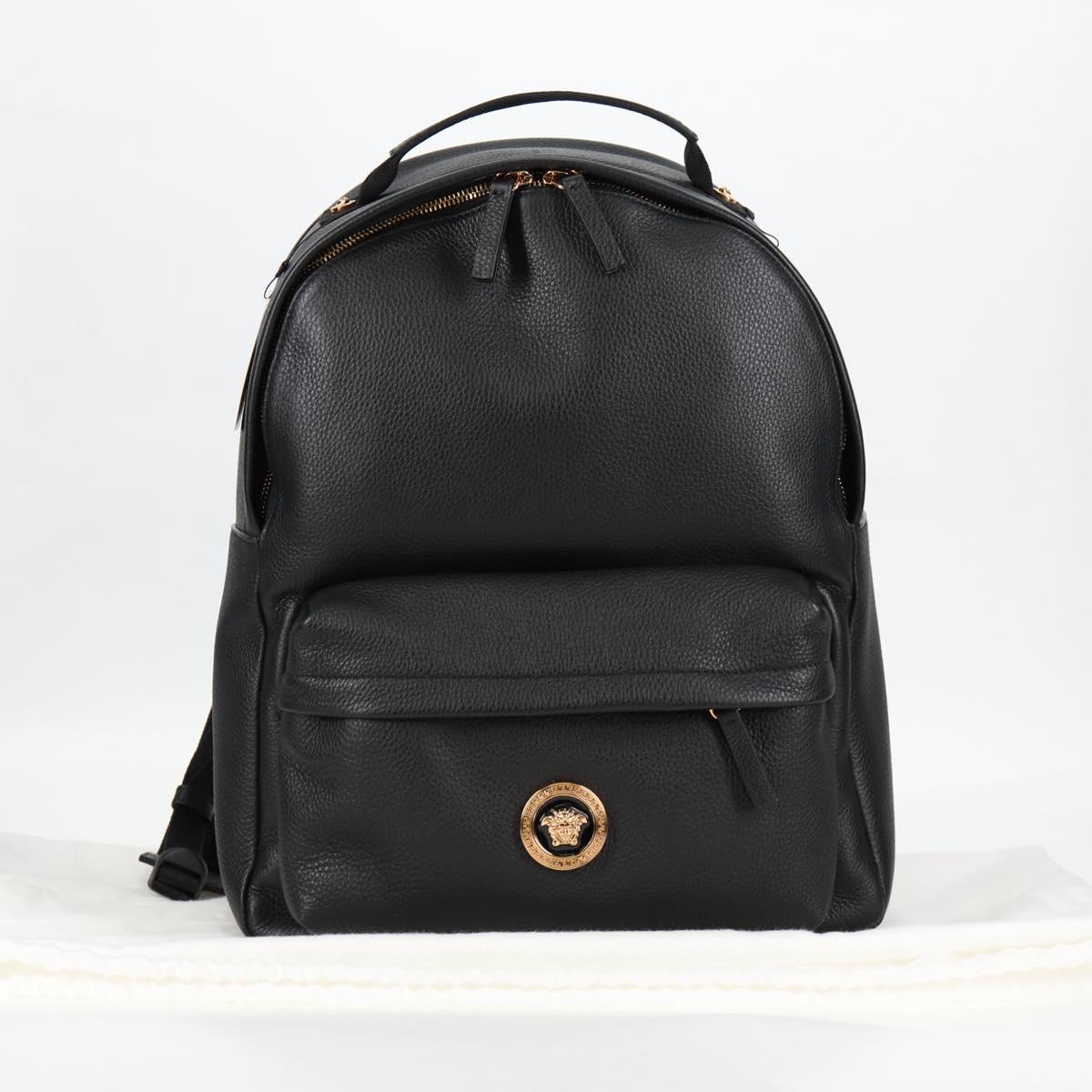 Versace Medusa, Black, Leather, backpack