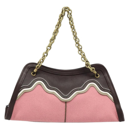 Bottega Veneta Chain Handle Canvas, Pink, Leather, Handbag