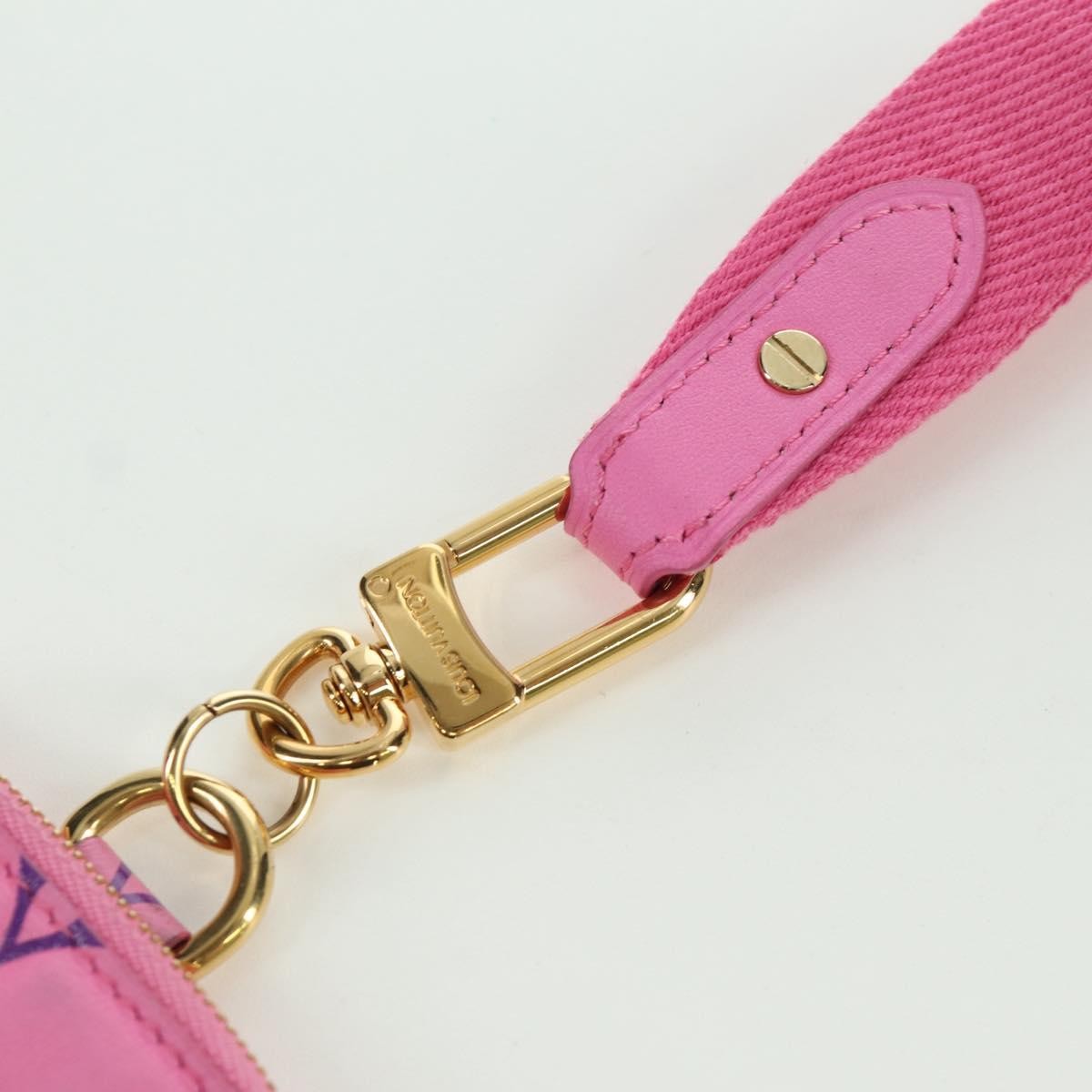 Louis Vuitton Lanyard Multipochette Coin Case Monogram Empreinte, Pink, Canvas, Wallet