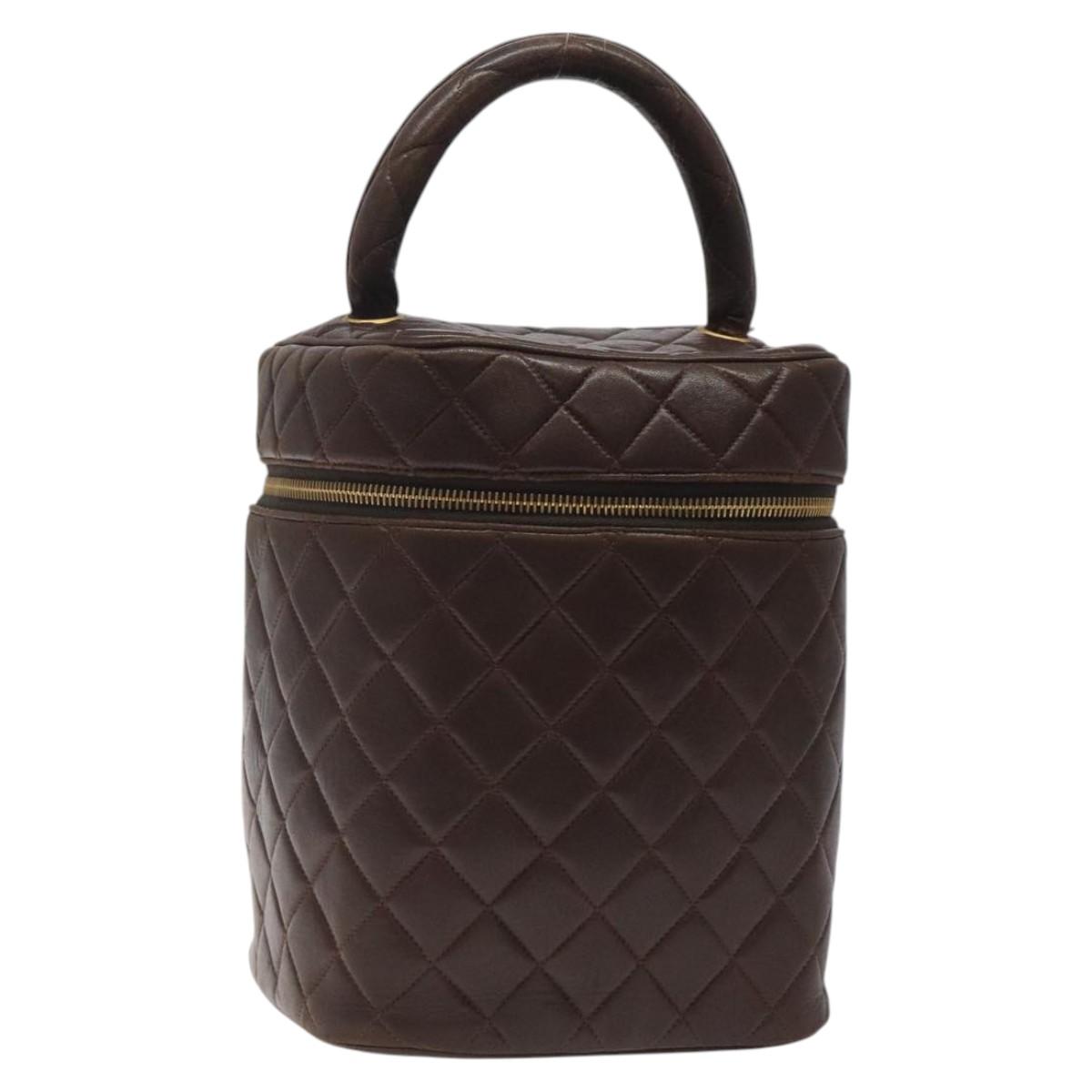 Chanel Vanity, Brown, Leather, clutch
