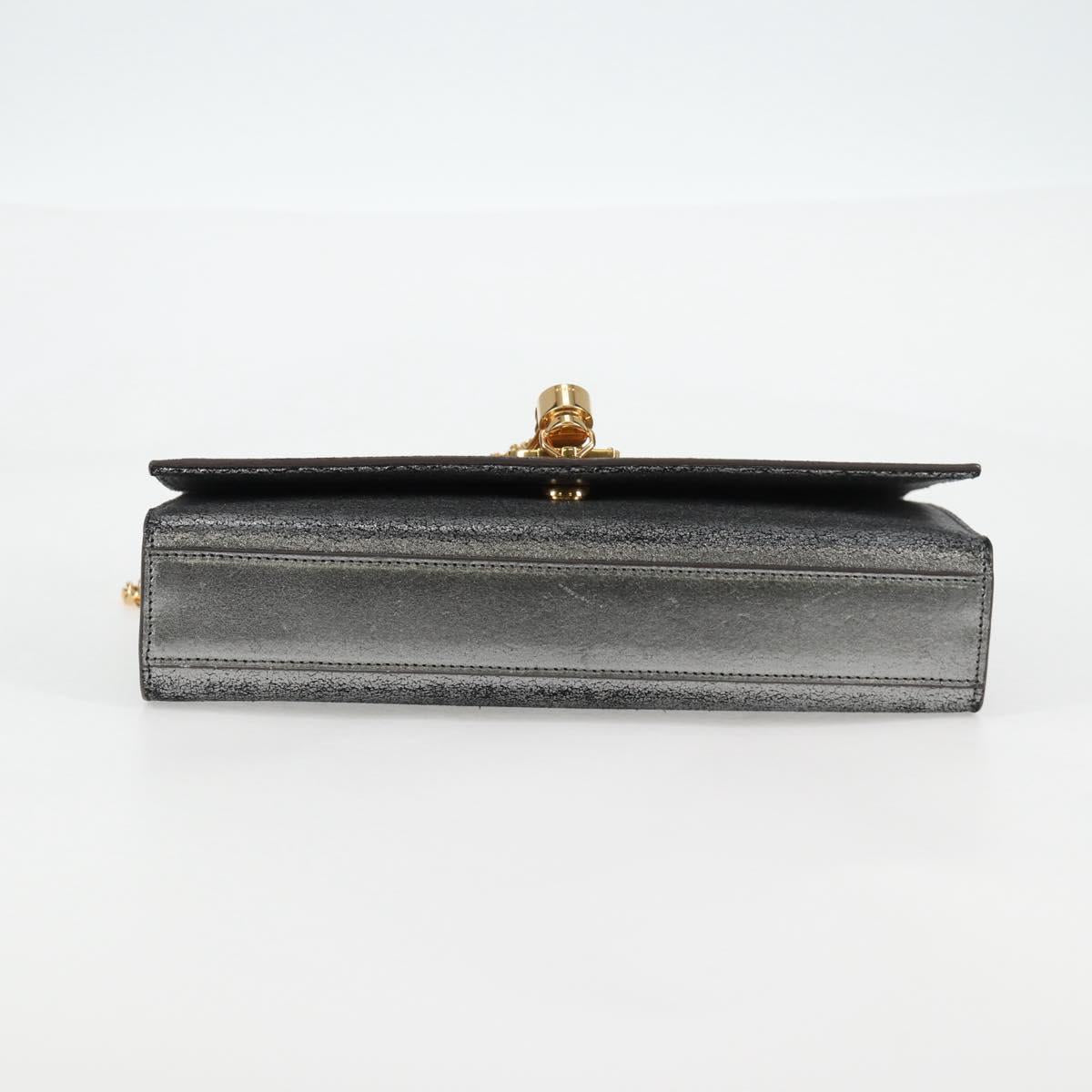 Saint Laurent Kate, Silver, Leather, shoulder