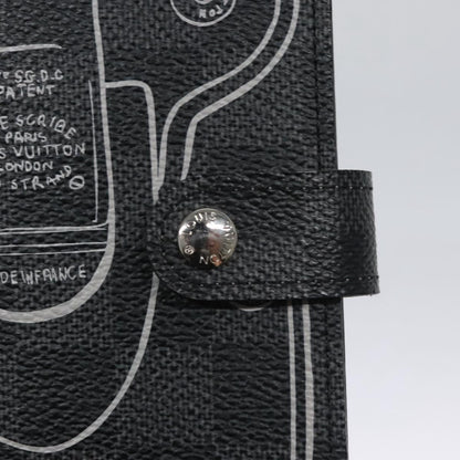Louis Vuitton Agenda PM, Black, Canvas, wallet