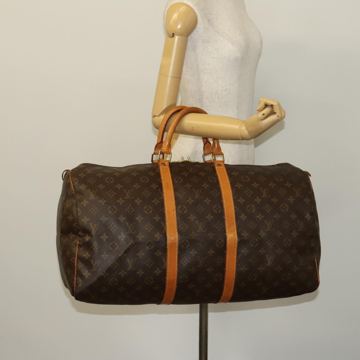 Louis Vuitton Keepall 55, Camel, Canvas, travel